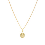 Leah Alexandra-Love Token Square Necklace-Necklaces-14k Gold Vermeil, Cubic Zirconia-Blue Ruby Jewellery-Vancouver Canada