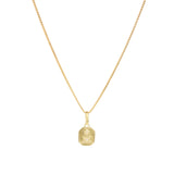 Leah Alexandra-Love Token Square Necklace-Necklaces-14k Gold Vermeil, Cubic Zirconia-Blue Ruby Jewellery-Vancouver Canada
