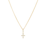 Leah Alexandra-Cross Necklace-Necklaces-14k Gold Vermeil, Cubic Zirconia-Blue Ruby Jewellery-Vancouver Canada