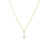 Leah Alexandra-Cross Necklace-Necklaces-14k Gold Vermeil, Cubic Zirconia-Blue Ruby Jewellery-Vancouver Canada