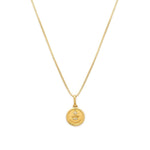 Love Token Round Necklace 14k Gold Vermeil, Cubic Zirconia