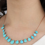 Stone Tassel Necklace Turquoise