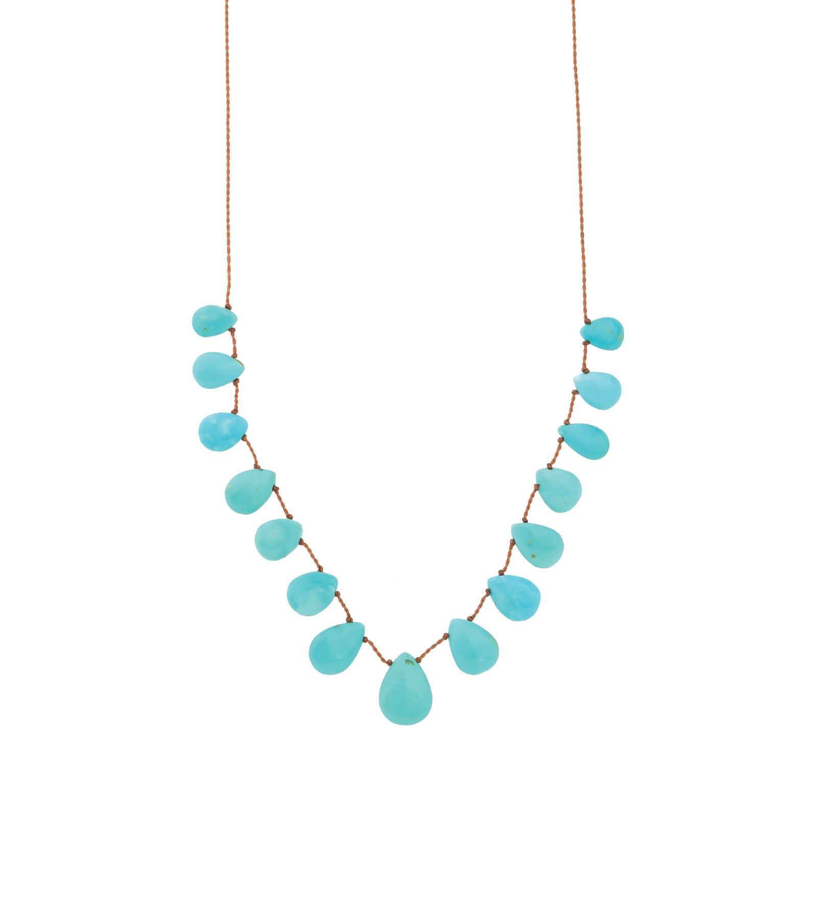 Stone Tassel Necklace Turquoise