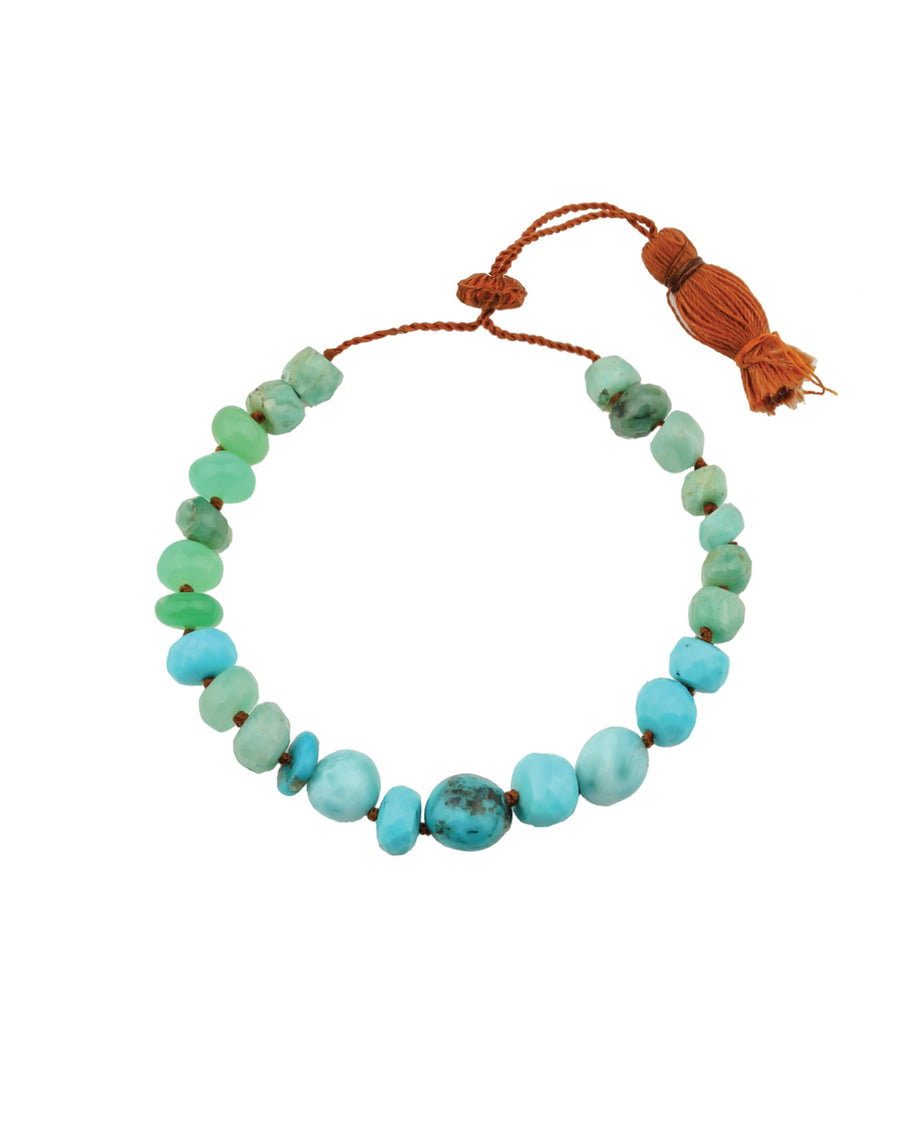 Lena Skadegard-Stone Knot Tassel Bracelet-Bracelets-Zircon-Blue Ruby Jewellery-Vancouver Canada