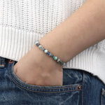 Mixed Stone Knot Tassel Bracelet Labradorite, Kyanite