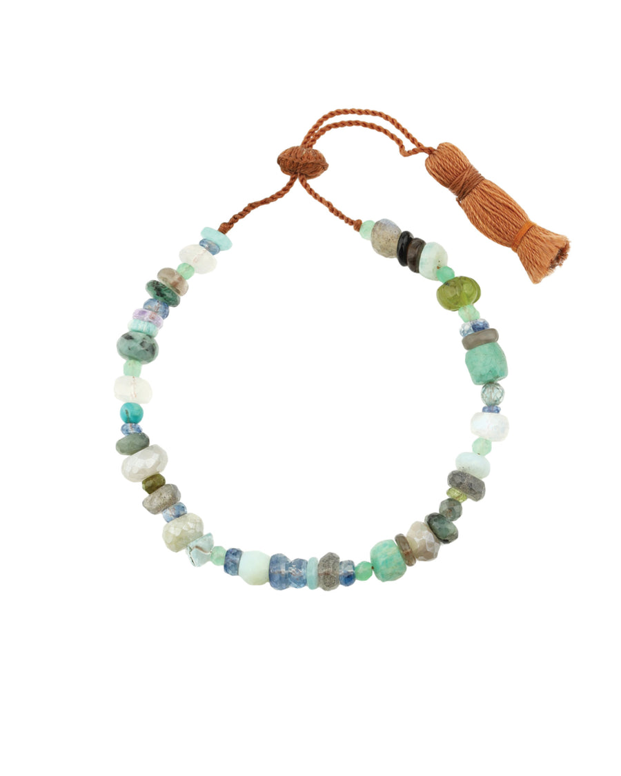 Lena Skadegard-Mixed Stone Tassel Bracelet-Bracelets-Labradorite, Kyanite-Blue Ruby Jewellery-Vancouver Canada