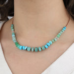 Mixed Stone Tassel Necklace Turquoise, Amazonite