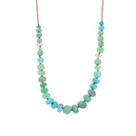 Lena Skadegard-Mixed Stone Tassel Necklace-Necklaces-Turquoise, Amazonite-Blue Ruby Jewellery-Vancouver Canada