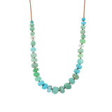 Lena Skadegard-Mixed Stone Tassel Necklace-Necklaces-Turquoise, Amazonite-Blue Ruby Jewellery-Vancouver Canada