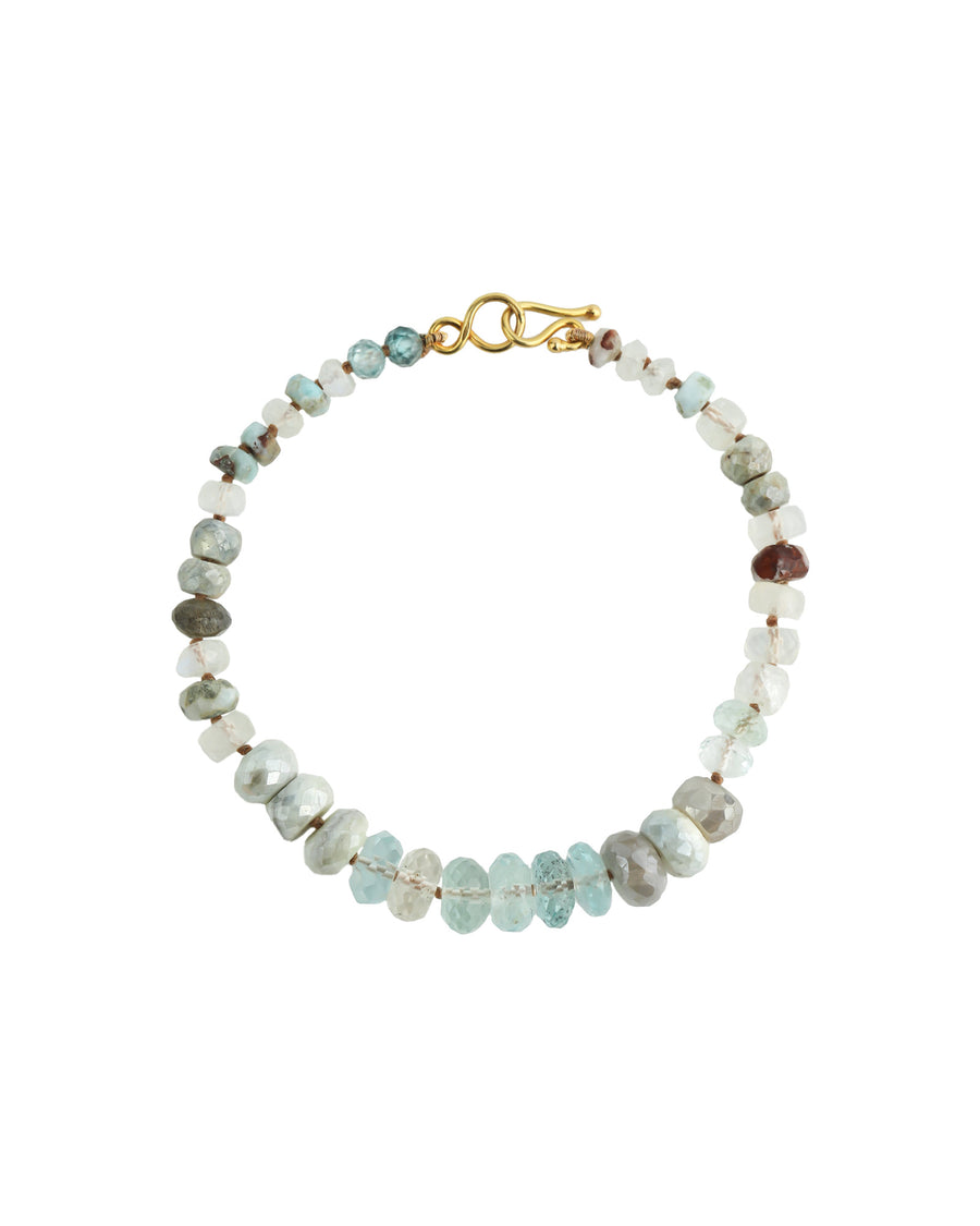 Lena Skadegard-Mixed Stone Bracelet-Bracelets-9k Yellow Gold, Moonstone-Blue Ruby Jewellery-Vancouver Canada