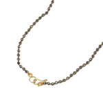 2mm Stone Necklace 9k Yellow Gold, Pyrite