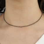 2mm Stone Necklace 9k Yellow Gold, Pyrite