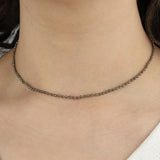 2mm Stone Necklace 9k Yellow Gold, Pyrite