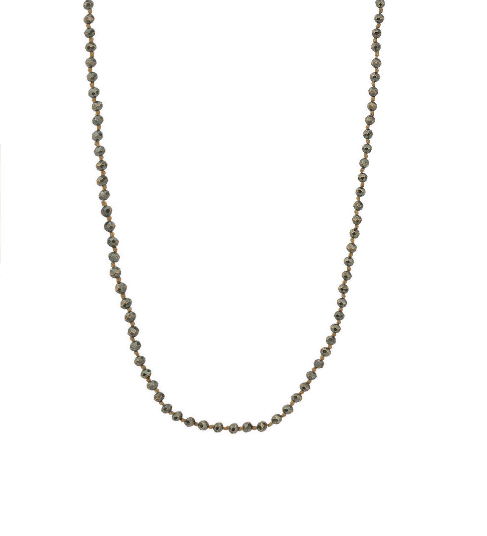 Lena Skadegard-2mm Stone Necklace-Necklaces-9k Yellow Gold, Pyrite-Blue Ruby Jewellery-Vancouver Canada