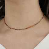 Mixed Stone Beaded Necklace 9k Yellow Gold, Sapphire Mix
