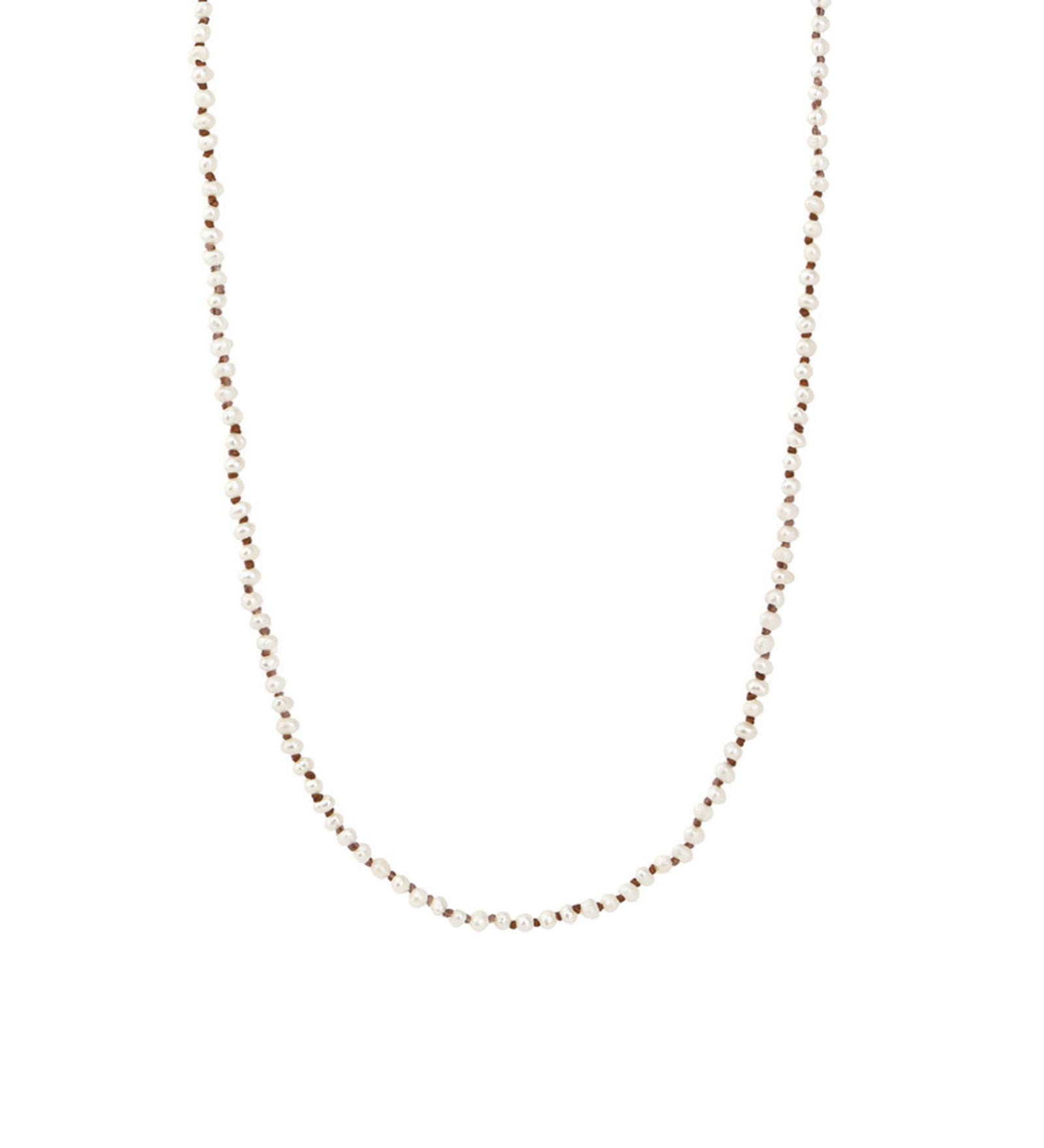 Lena Skadegard-Pearl Knot Necklace-Necklaces-White Pearl-Blue Ruby Jewellery-Vancouver Canada