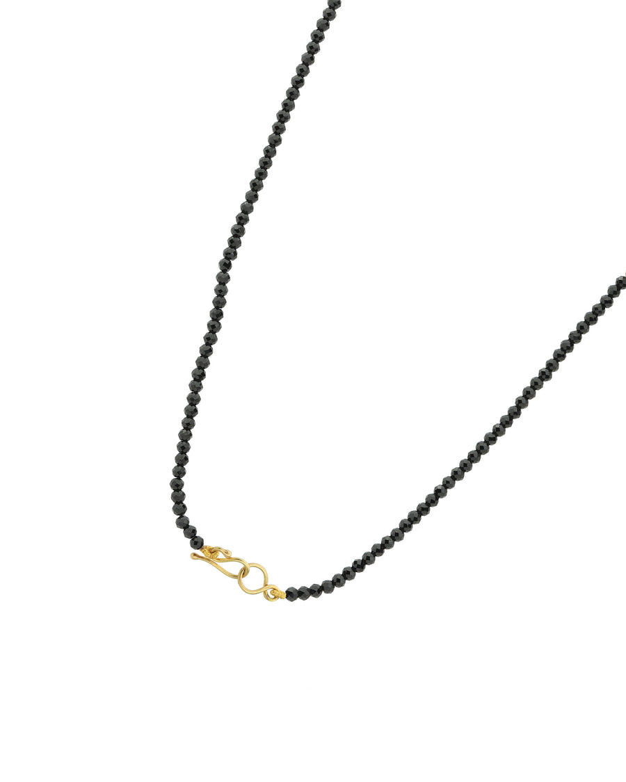 Stone Necklace 9k Yellow Gold, Black Spinel