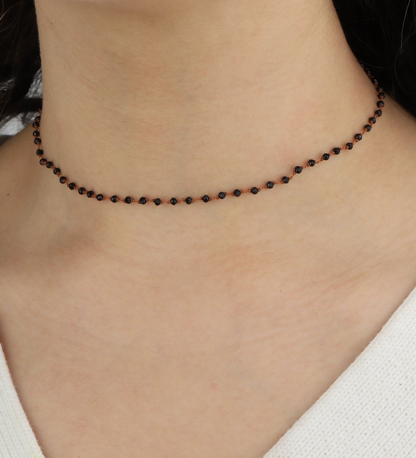 Stone Knot Necklace 9k Yellow Gold, Sapphire