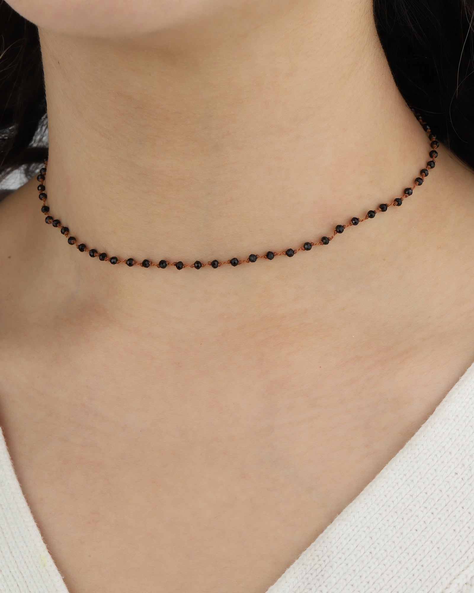 Stone Knot Necklace 9k Yellow Gold, Sapphire