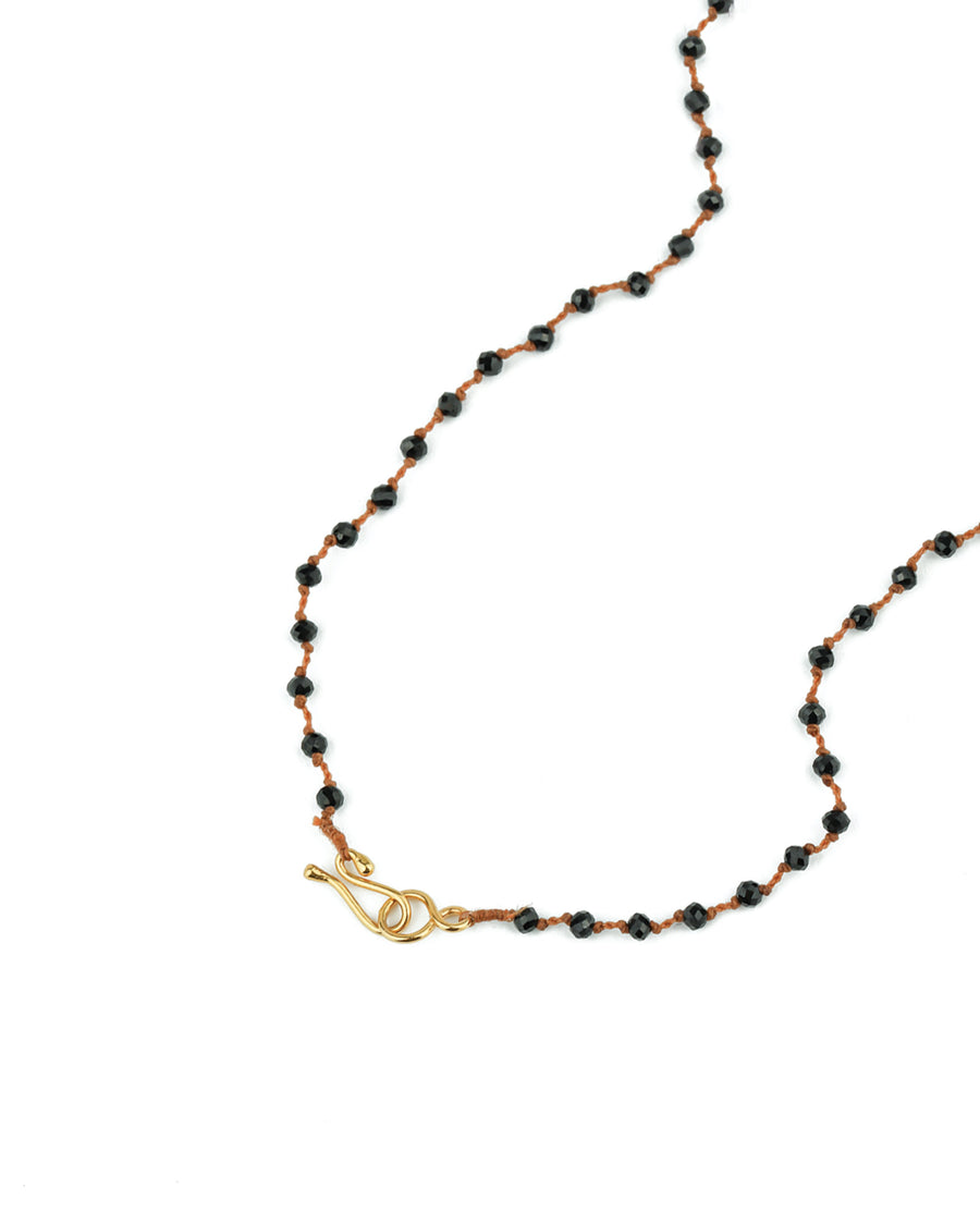 Stone Knot Necklace 9k Yellow Gold, Black Spinel