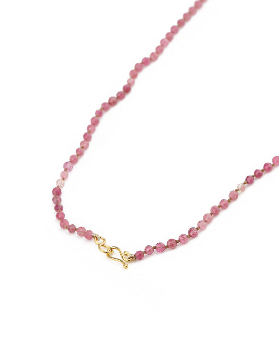 Stone Knot Necklace 9k Yellow Gold, Pink Tourmaline