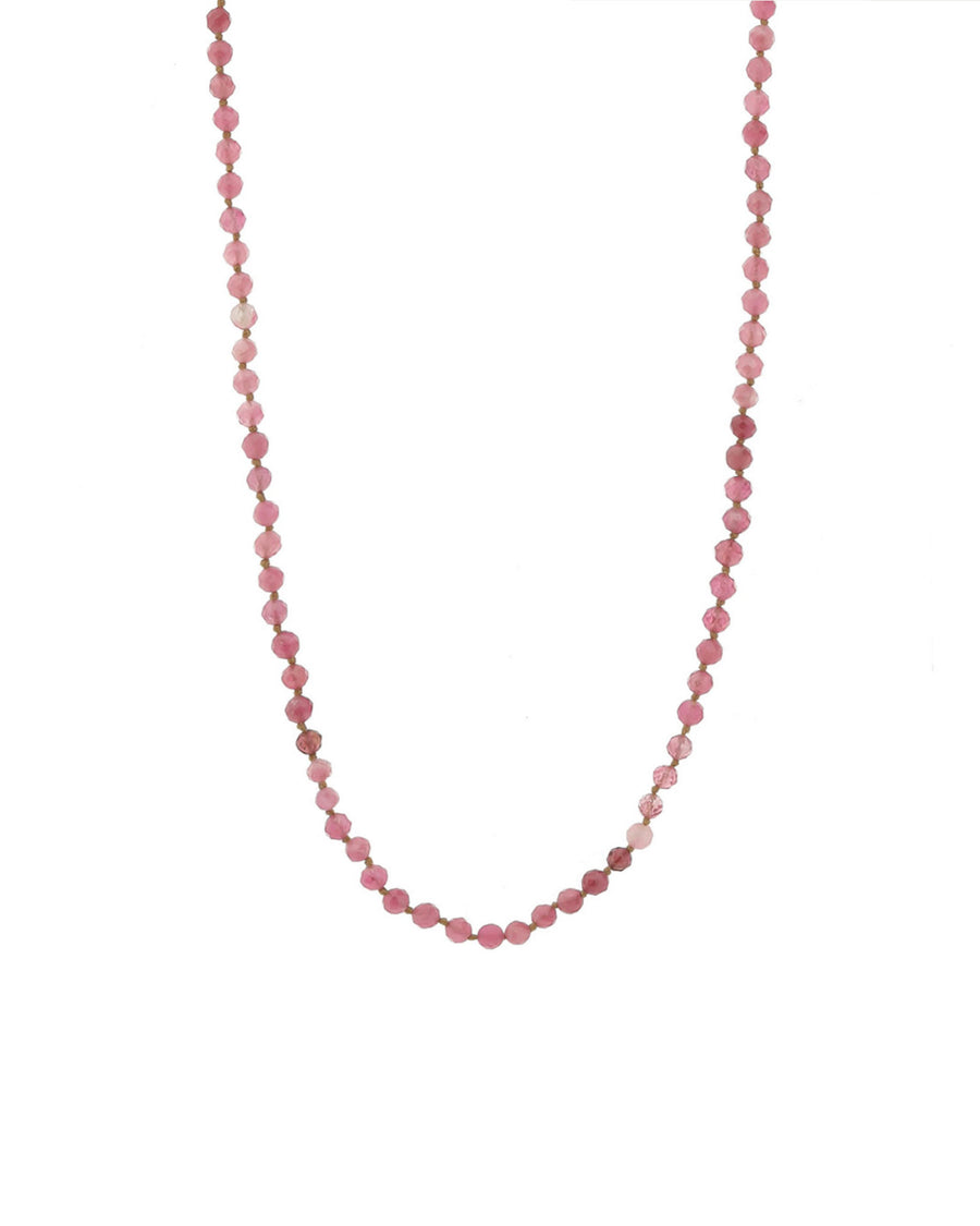 Lena Skadegard-Stone Knot Necklace-Necklaces-9k Yellow Gold, Pink Tourmaline-Blue Ruby Jewellery-Vancouver Canada