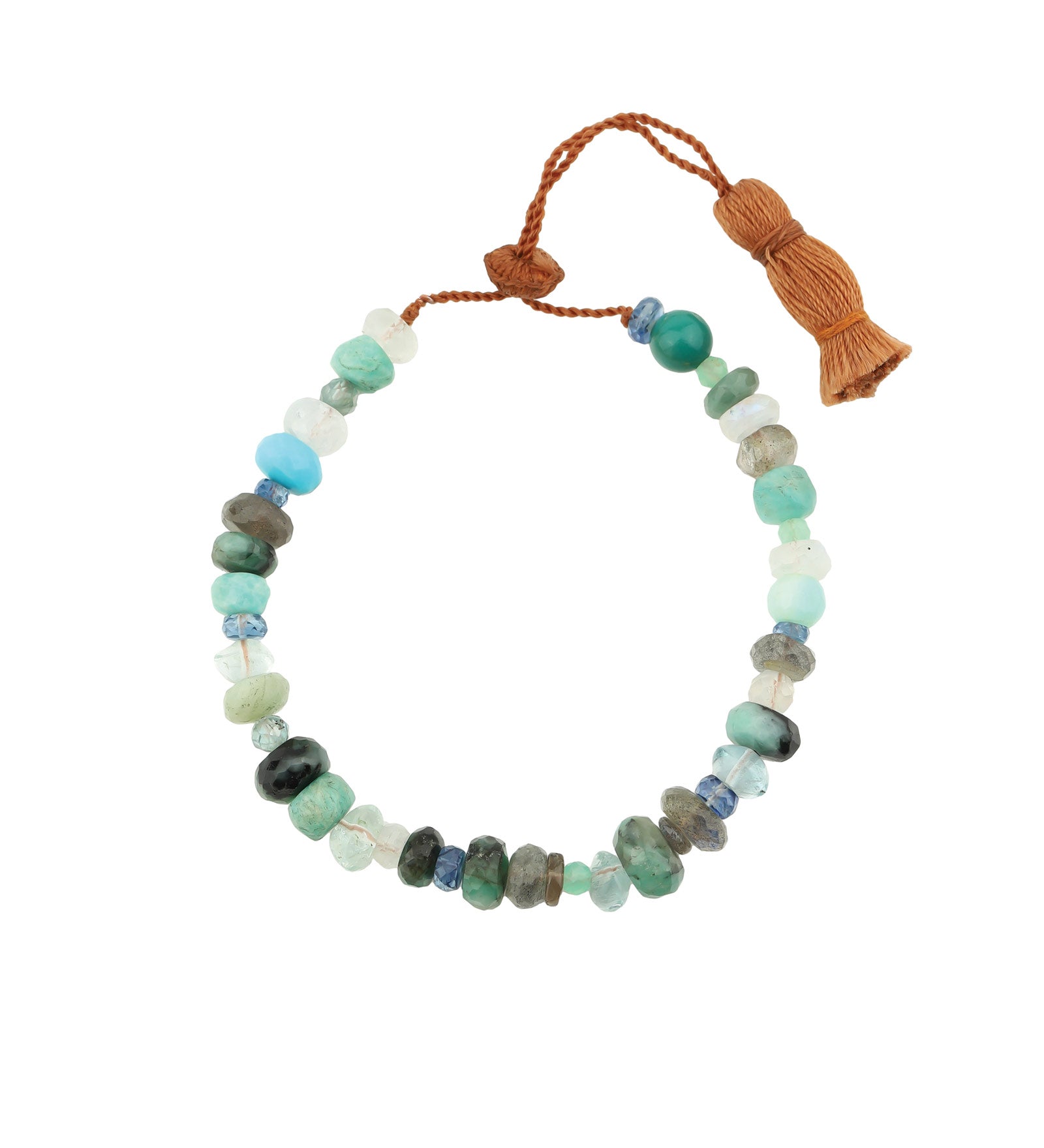 Mixed Stone Tassel Bracelet Labradorite, Kyanite