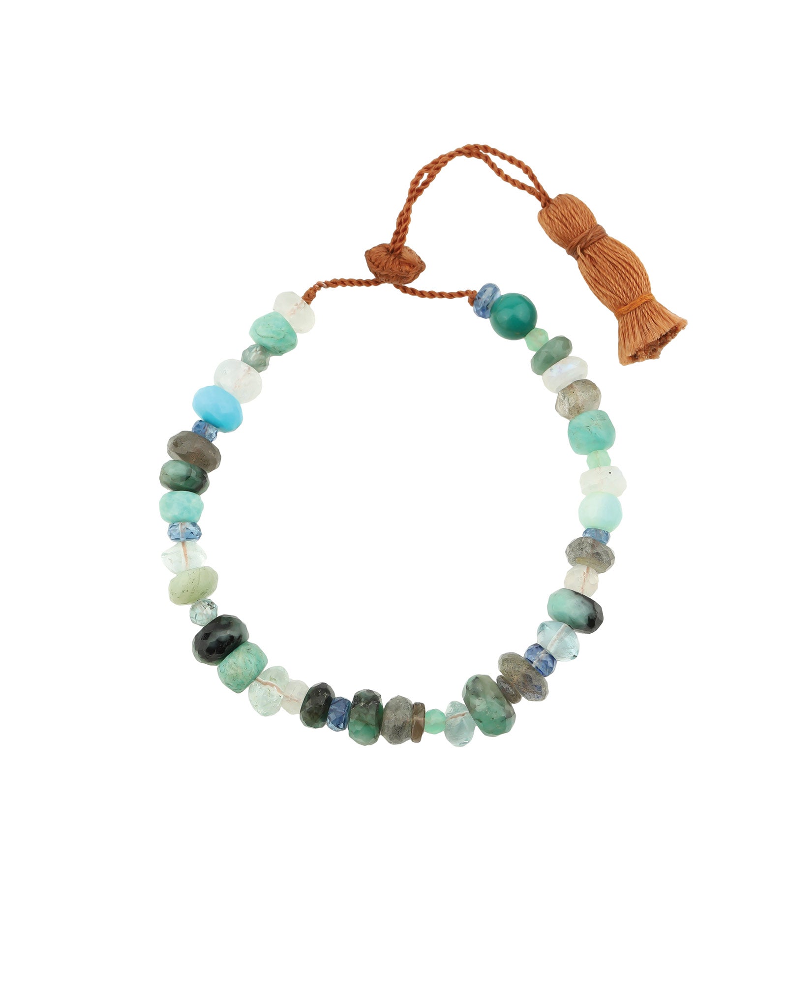 Mixed Stone Tassel Bracelet Labradorite, Kyanite