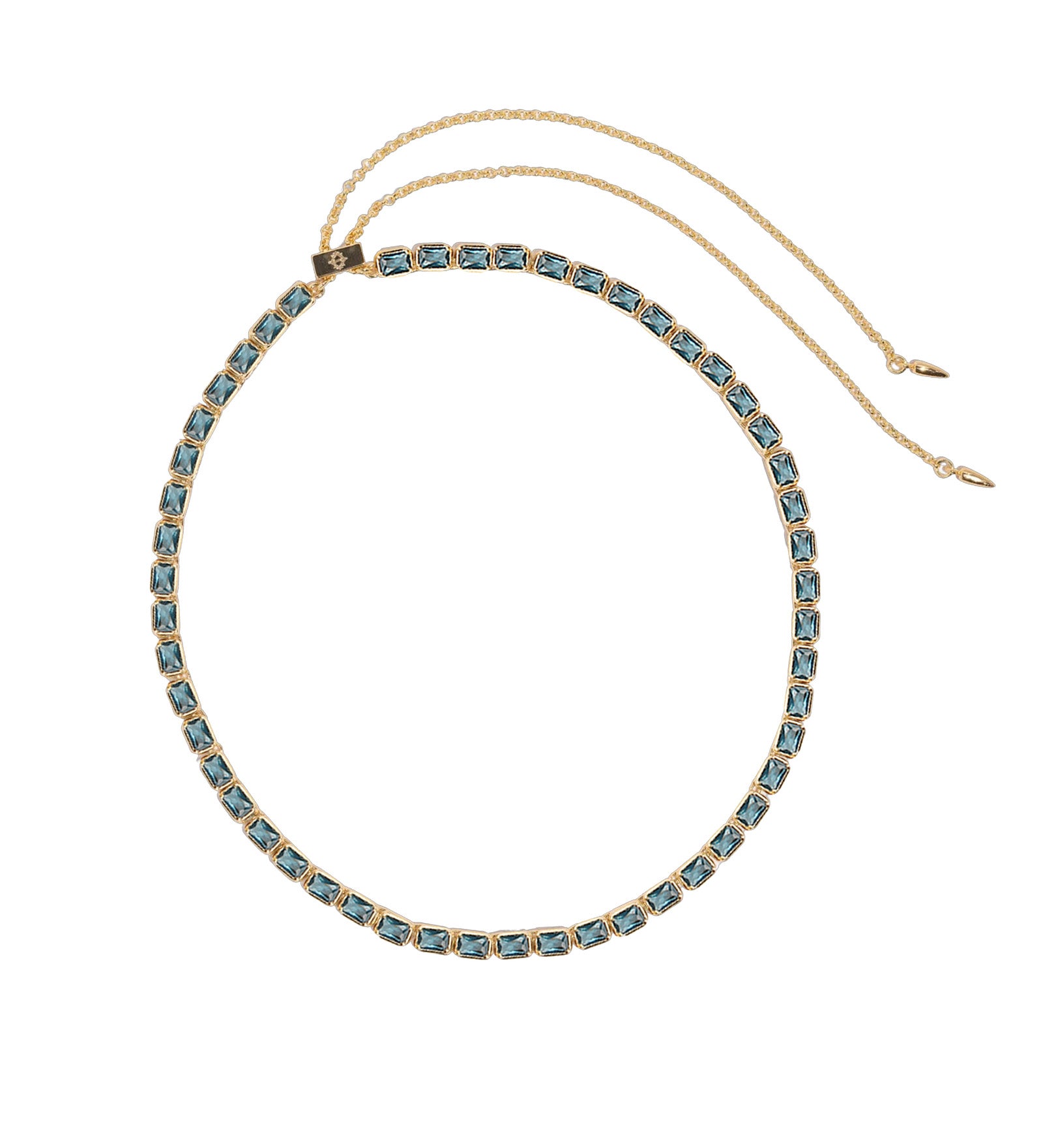 Liza Slider Necklace 18k Gold Plated, Cubic Zirconia