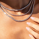 Mercer Slider Tennis Necklace 24k Gold Plated, Cubic Zirconia