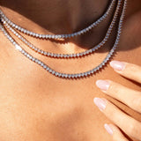 Mercer Slider Tennis Necklace 24k Gold Plated, Cubic Zirconia