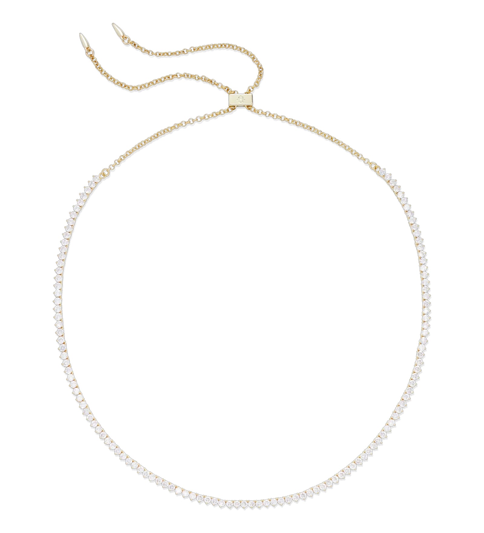 Mercer Slider Tennis Necklace 24k Gold Plated, Cubic Zirconia