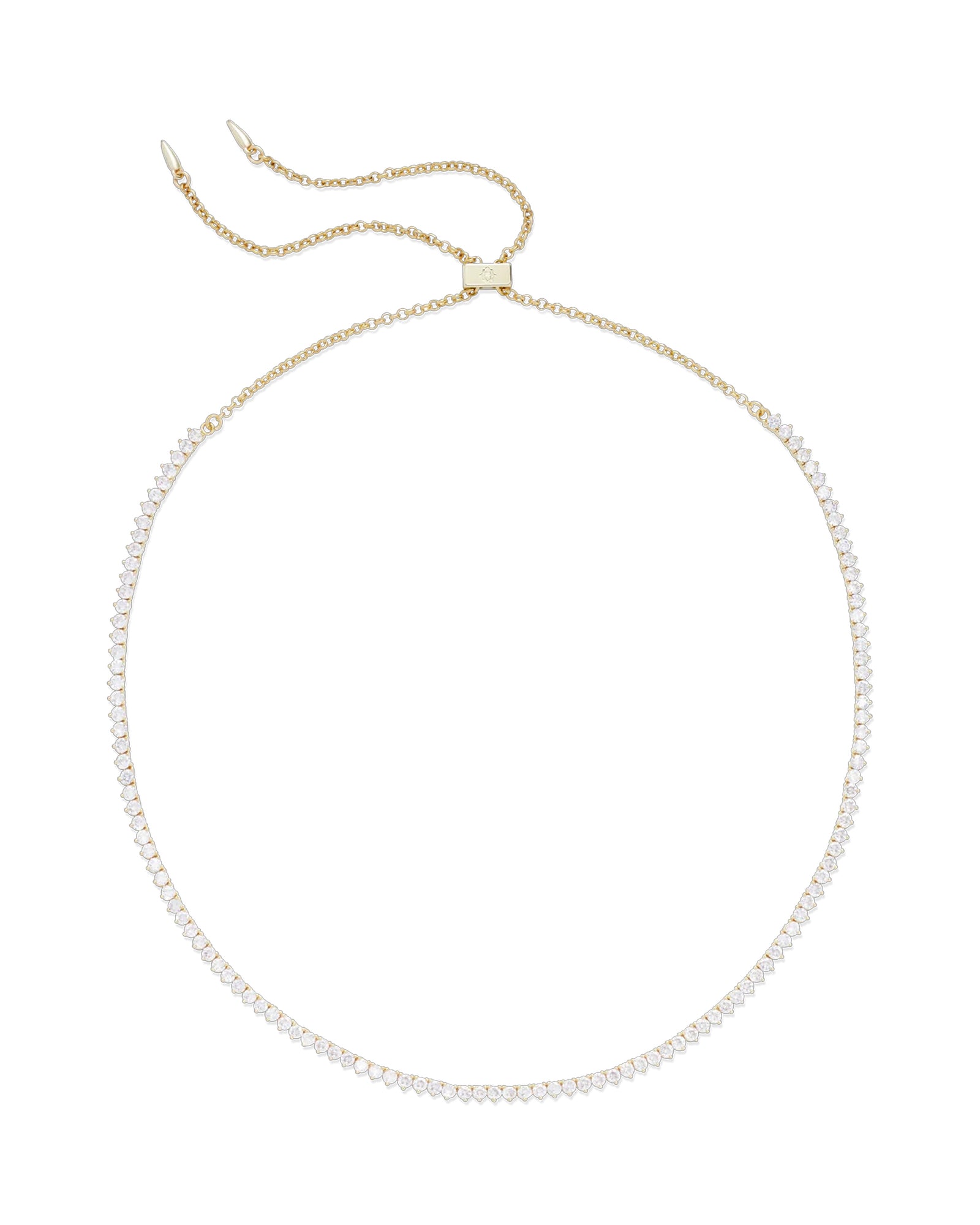 Mercer Slider Tennis Necklace 24k Gold Plated, Cubic Zirconia