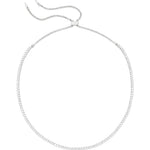 Mercer Slider Tennis Necklace Sterling Silver Plated, Cubic Zirconia