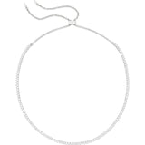 Mercer Slider Tennis Necklace Sterling Silver Plated, Cubic Zirconia