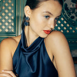 Georgie Stud Earrings 24k Gold Plated, Glass Stone, Acrylic Stone
