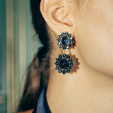 Georgie Stud Earrings 24k Gold Plated, Glass Stone, Acrylic Stone