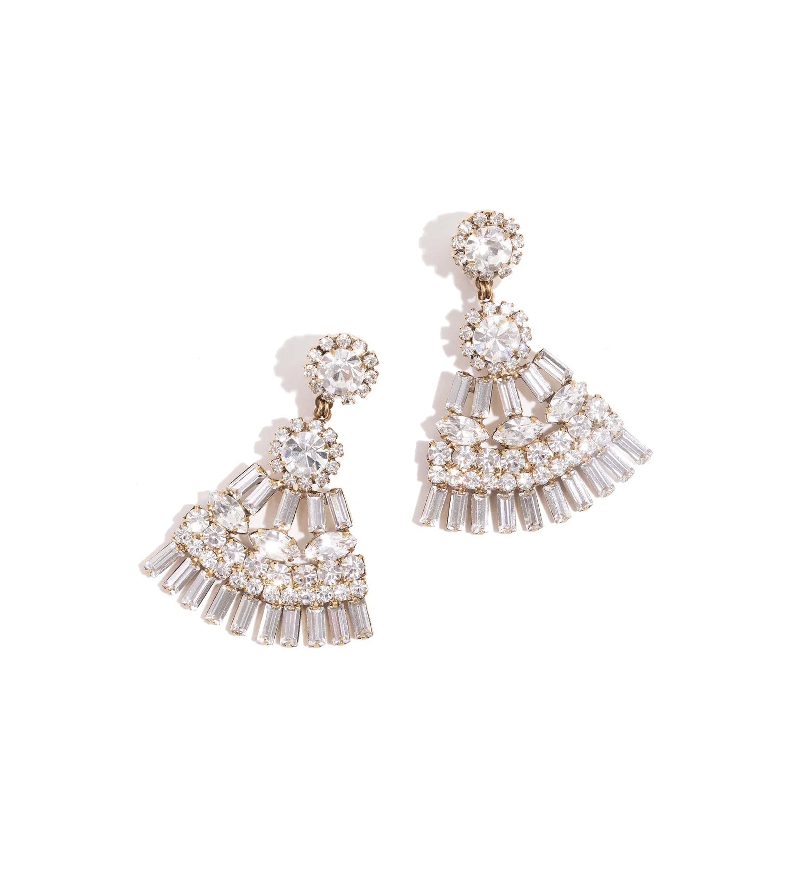 Chloe Statement Earrings 18k Gold Plated, Crystal