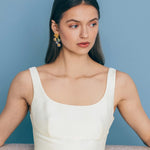 Talia Statement Earrings 18k Gold Plated, Rose Quartz, Glass Stones