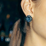 Georgie Drop Earrings 24k Gold Plated, Glass Stone, Acrylic Stone