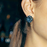 Georgie Drop Earrings 24k Gold Plated, Glass Stone, Acrylic Stone