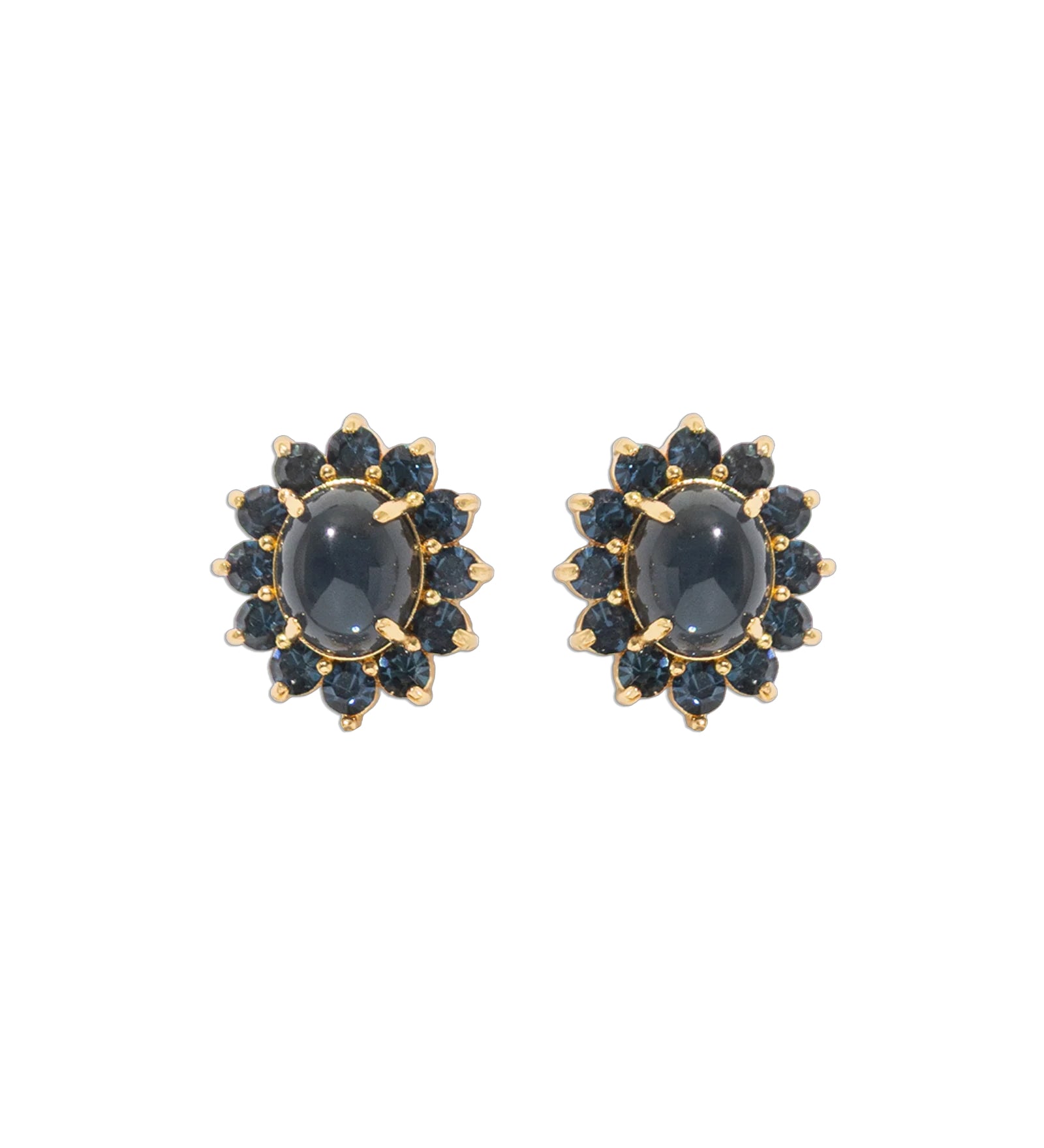 Georgie Drop Earrings 24k Gold Plated, Glass Stone, Acrylic Stone