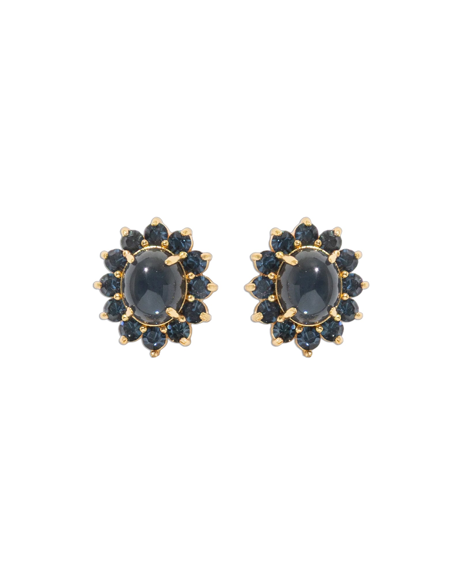 Georgie Drop Earrings 24k Gold Plated, Glass Stone, Acrylic Stone
