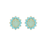 Georgie Stud Earrings 24k Gold Plated, Glass Stone, Acrylic Stone