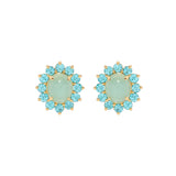 Georgie Stud Earrings 24k Gold Plated, Glass Stone, Acrylic Stone