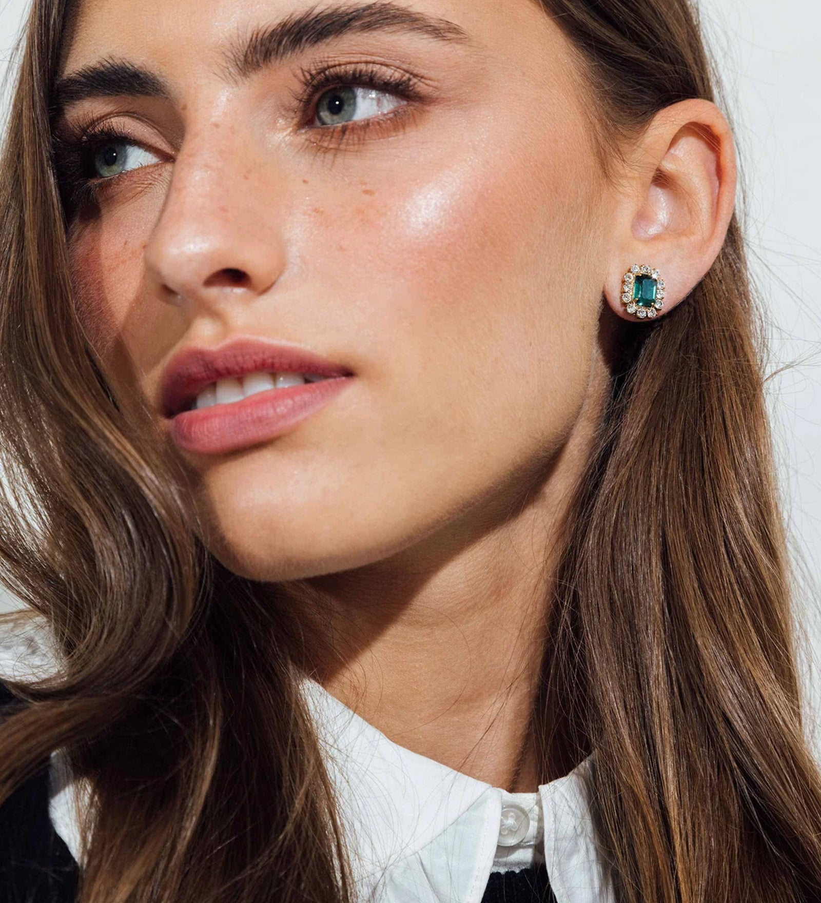 Tati Studs 24k Gold Plated, Crystal, Cubic Zirconia