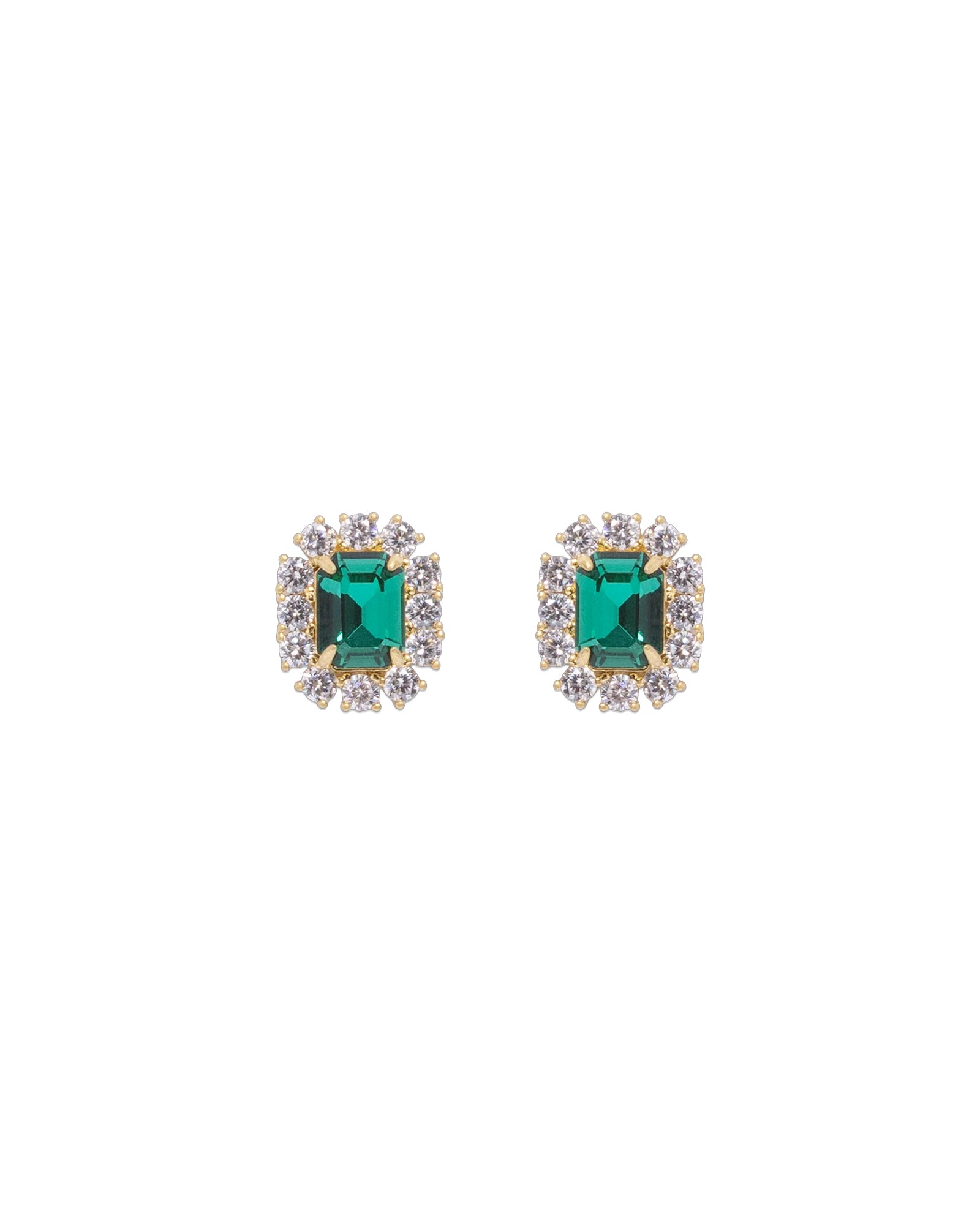 Tati Studs 24k Gold Plated, Crystal, Cubic Zirconia