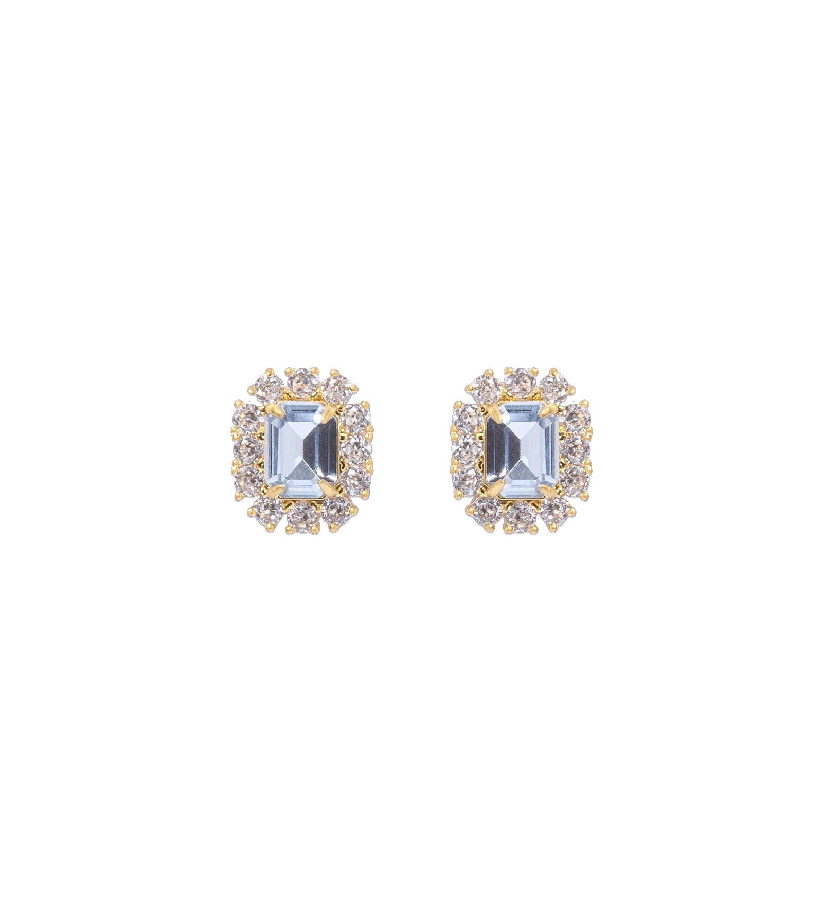 Tati Studs 24k Gold Plated, Crystal, Cubic Zirconia