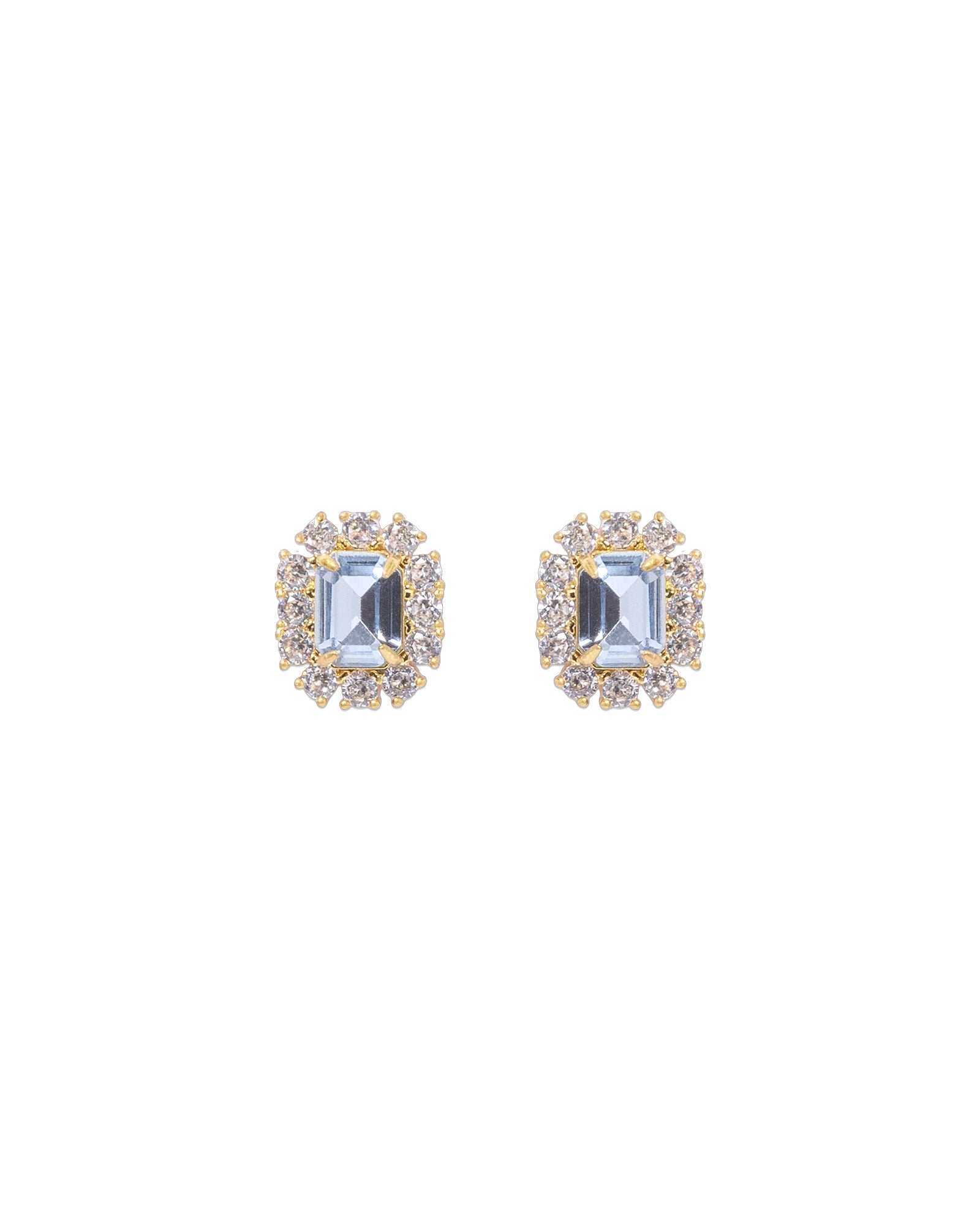 Tati Studs 24k Gold Plated, Crystal, Cubic Zirconia