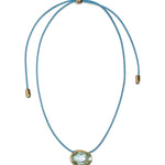 Marisol Necklace 18k Gold Plated, Cord, Glass Stone